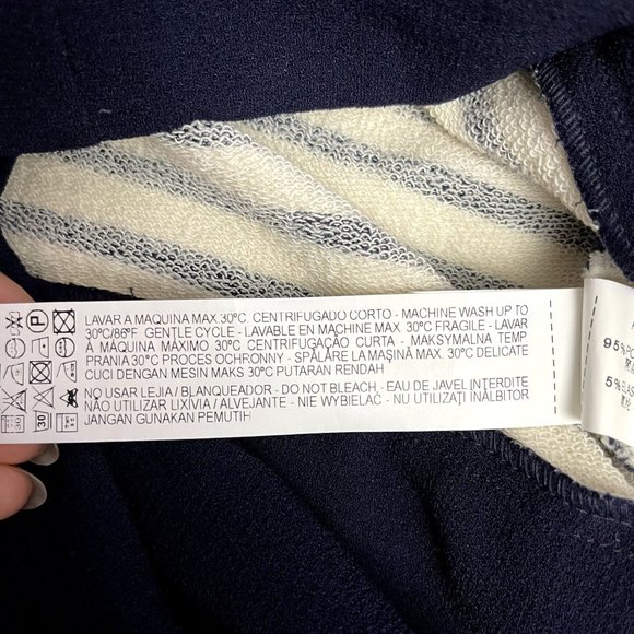 Zara Basic Women's  3/4 Sleeve Striped Navy Blue Mini Dress Size XS - Picture 9 of 11